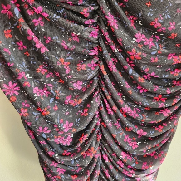 Torrid Mini Size 2X Mesh Button Floral Bodycon Dress - Picture 11 of 13